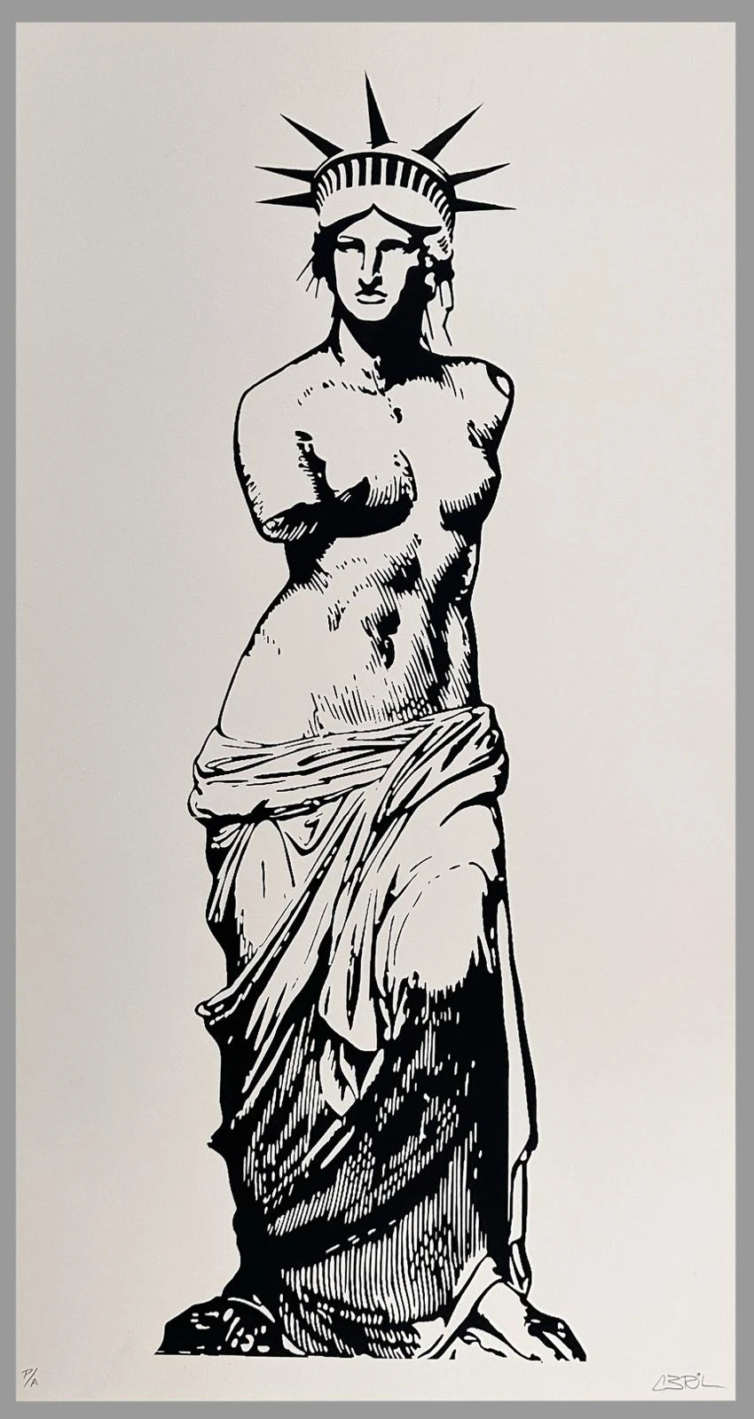 Iconogénesis - Fusión Venus de Milo y Estatua de la Libertad por Rosniel Abril