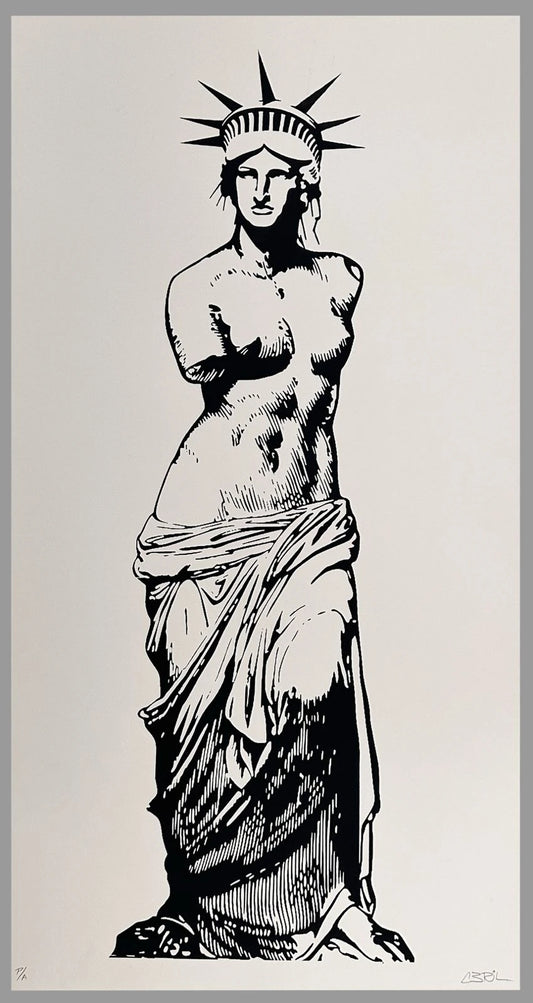 Iconogénesis - Fusión Venus de Milo y Estatua de la Libertad por Rosniel Abril