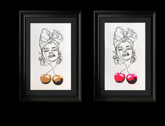 Sweet Iconography Díptico - Arte contemporáneo cerezas por Rosniel Abril